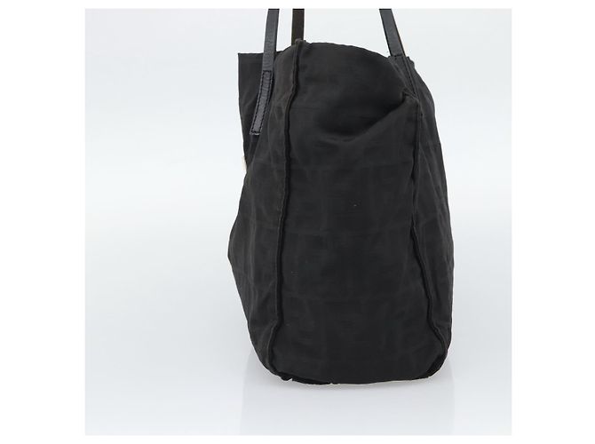 FENDI Zucca Canvas Tote Bag Schwarz Silber Auth 194305 - Ansicht 4