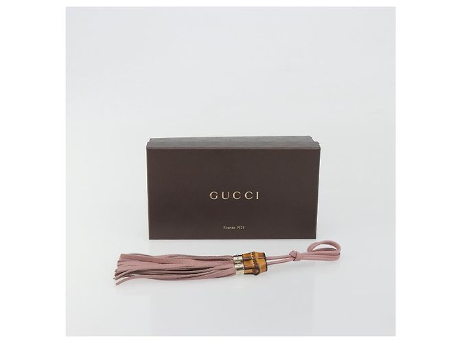 GUCCI Bamboo Charm Leather Pink Gold Auth bs36738A Rosa D'oro - vista 14