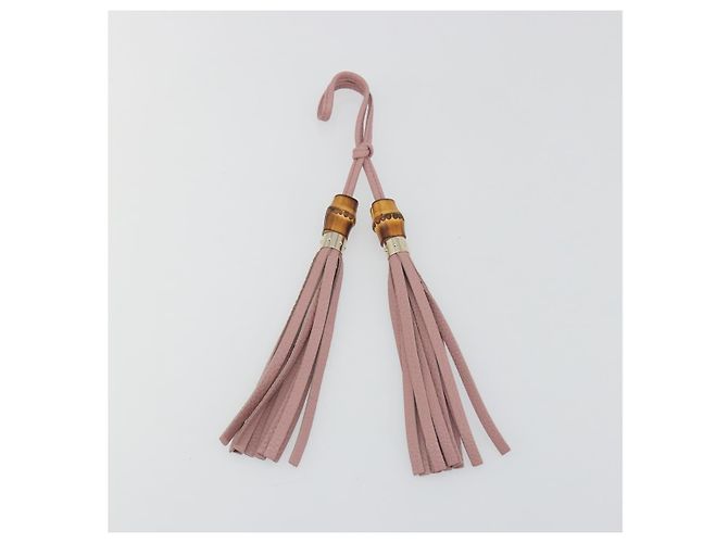 GUCCI Bamboo Charm Leather Pink Gold Auth bs36738A Rosa D'oro - vista 2