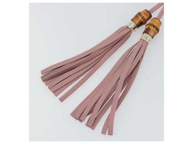 GUCCI Bamboo Charm Leather Pink Gold Auth bs36738A Rosa D'oro - vista 6