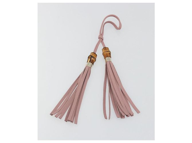 GUCCI Bamboo Charm Leather Pink Gold Auth bs36738A Rosa D'oro - vista 7
