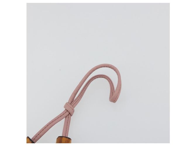 GUCCI Bamboo Charm Leather Pink Gold Auth bs36738A Rosa D'oro - vista 8