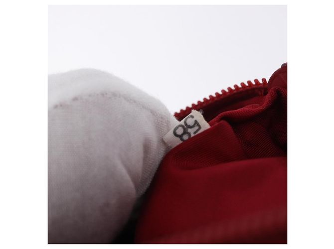 PRADA Accessory Pouch Nylon Red Silver Auth 195521A Silvery - view 12