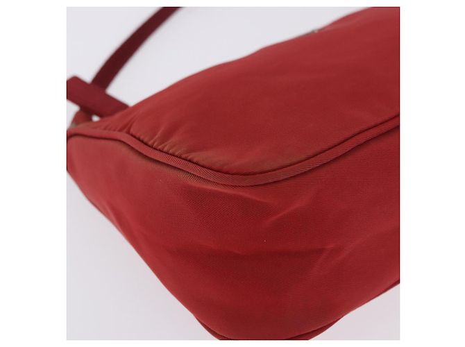 PRADA Accessory Pouch Nylon Red Silver Auth 195521A Silvery - view 14