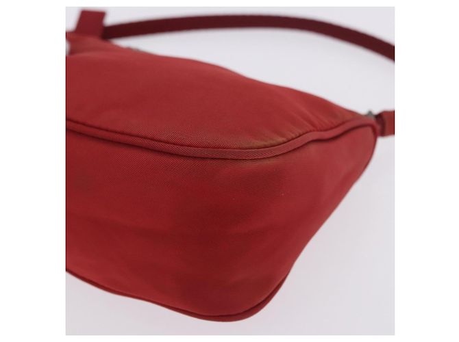 PRADA Accessory Pouch Nylon Red Silver Auth 195521A Silvery - view 15