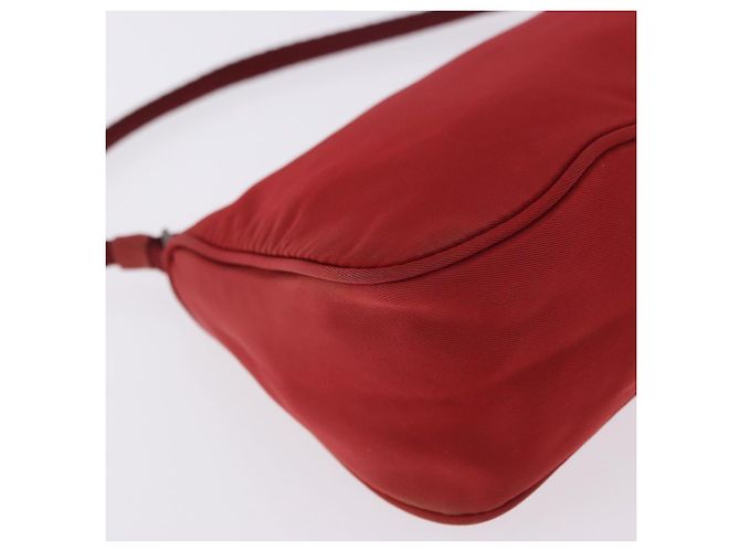 PRADA Accessory Pouch Nylon Red Silver Auth 195521A Silvery - view 16