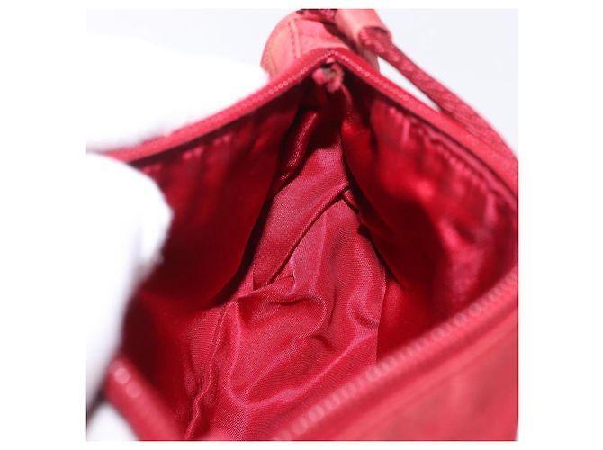 PRADA Accessory Pouch Nylon Red Silver Auth 195521A Silvery - view 20
