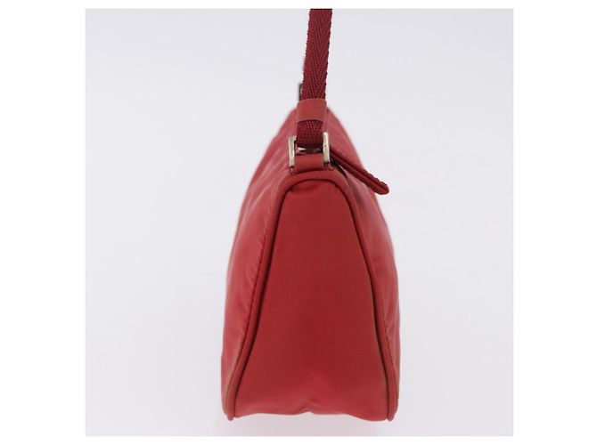 PRADA Accessory Pouch Nylon Red Silver Auth 195521A Silvery - view 4