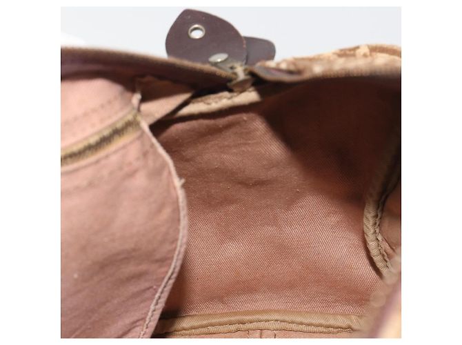 Borsa Boston Christian Dior Trotter Canvas Beige Oro Auth 186961 D'oro - vista 17