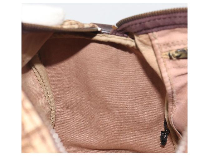 Borsa Boston Christian Dior Trotter Canvas Beige Oro Auth 186961 D'oro - vista 18