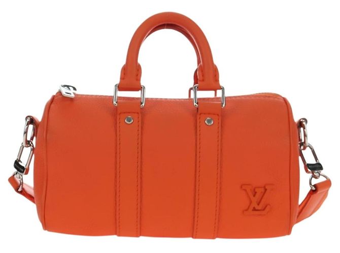 LOUIS VUITTON Borsa a tracolla Keepall XS Pelle Orange M81004 LV Auth 196076M Arancione - vista 13
