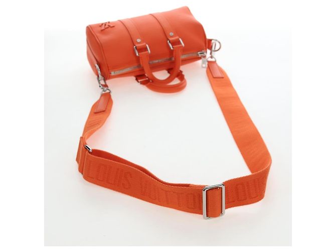 LOUIS VUITTON Borsa a tracolla Keepall XS Pelle Orange M81004 LV Auth 196076M Arancione - vista 7