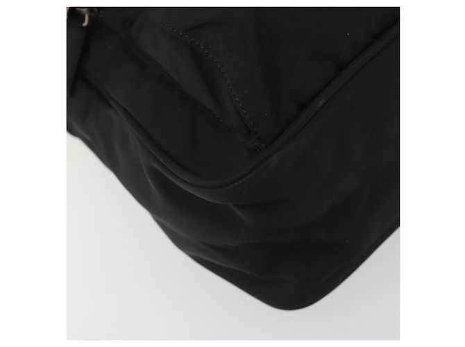 Borsa a Tracolla PRADA Nylon Nero Argento Auth 194350A - vista 16