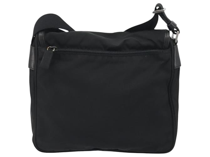 Borsa a Tracolla PRADA Nylon Nero Argento Auth 194350A - vista 2
