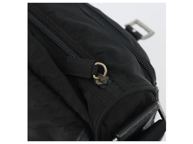 Borsa a Tracolla PRADA Nylon Nero Argento Auth 194350A - vista 23