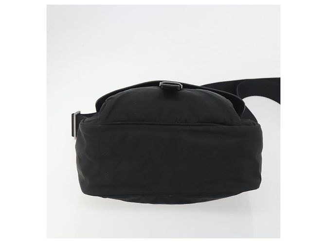 Borsa a Tracolla PRADA Nylon Nero Argento Auth 194350A - vista 5