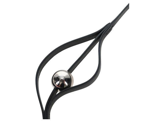 Hermès Collana HERMES Pelle Nera Auth 195933V Nero - vista 9