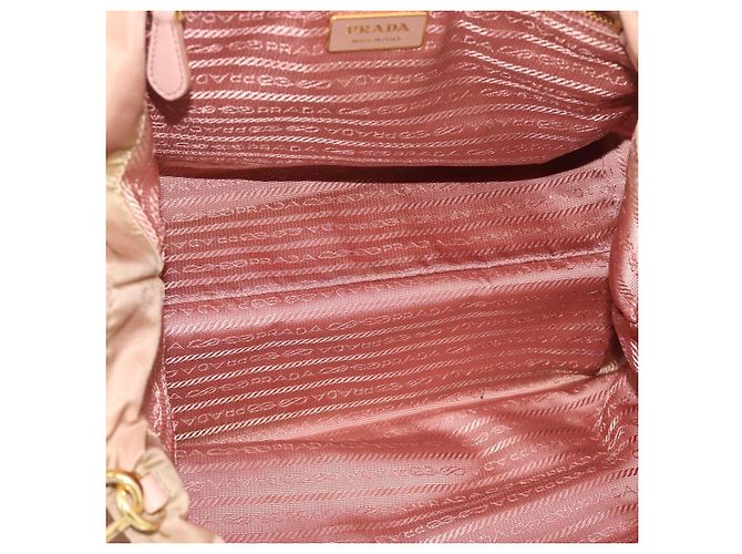 Borsa a Mano PRADA Nylon 2way Pink Gold Auth 194330 Rosa D'oro - vista 11