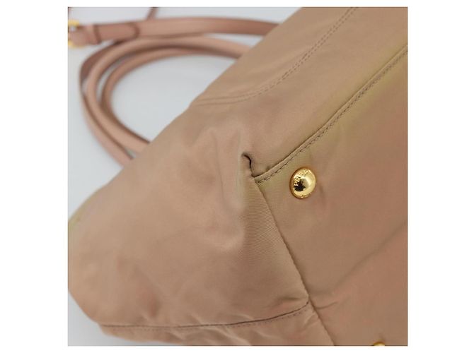 Borsa a Mano PRADA Nylon 2way Pink Gold Auth 194330 Rosa D'oro - vista 17