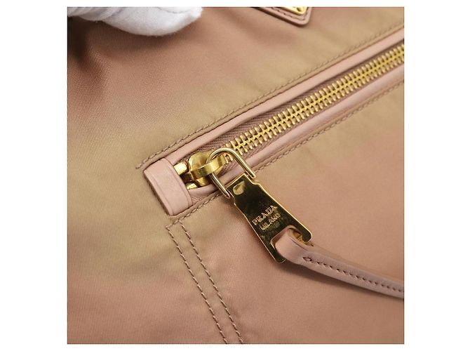Borsa a Mano PRADA Nylon 2way Pink Gold Auth 194330 Rosa D'oro - vista 19