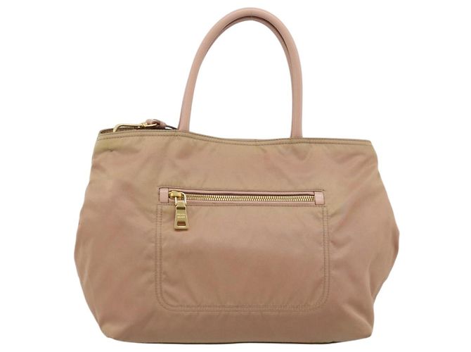Borsa a Mano PRADA Nylon 2way Pink Gold Auth 194330 Rosa D'oro - vista 2