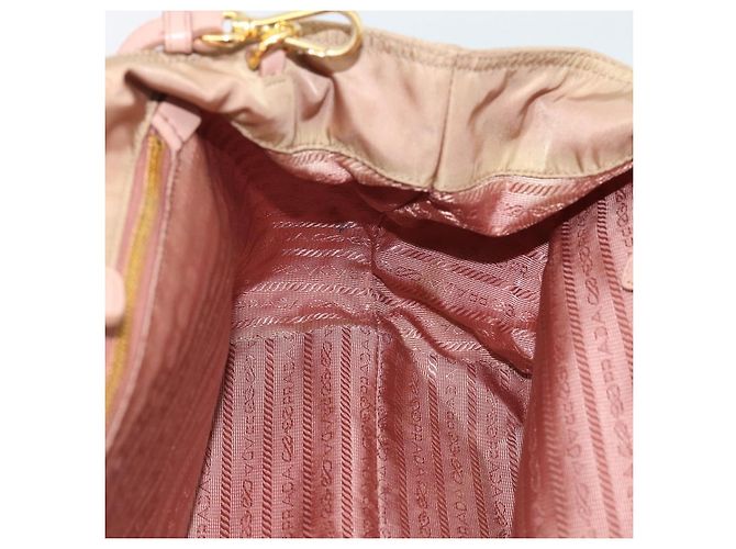 Borsa a Mano PRADA Nylon 2way Pink Gold Auth 194330 Rosa D'oro - vista 22