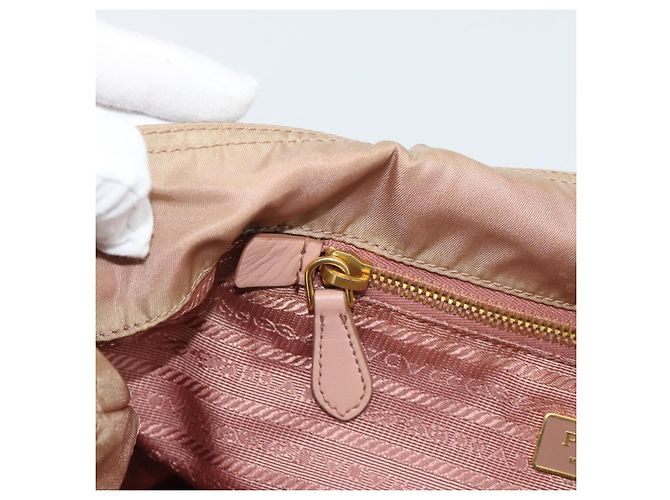 Borsa a Mano PRADA Nylon 2way Pink Gold Auth 194330 Rosa D'oro - vista 23