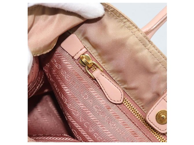 Borsa a Mano PRADA Nylon 2way Pink Gold Auth 194330 Rosa D'oro - vista 25