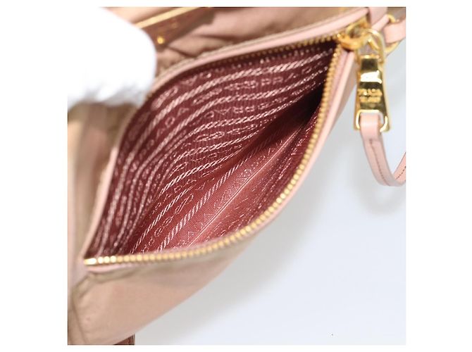 Borsa a Mano PRADA Nylon 2way Pink Gold Auth 194330 Rosa D'oro - vista 27