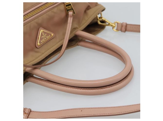 Borsa a Mano PRADA Nylon 2way Pink Gold Auth 194330 Rosa D'oro - vista 7
