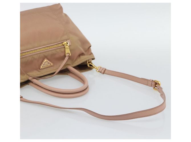 Borsa a Mano PRADA Nylon 2way Pink Gold Auth 194330 Rosa D'oro - vista 9
