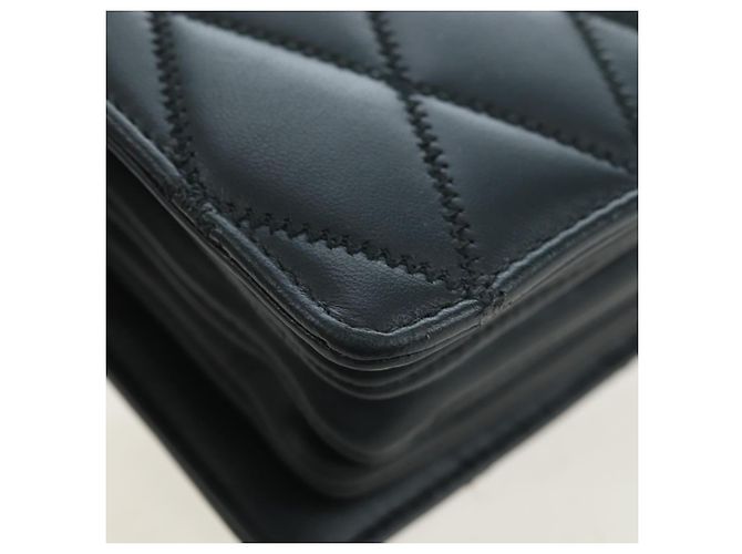 SAINT LAURENT Borsa a tracolla con catena Cassandra Angie in pelle Navy Gold Auth 193424M D'oro Blu navy - vista 16