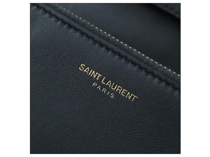 SAINT LAURENT Borsa a tracolla con catena Cassandra Angie in pelle Navy Gold Auth 193424M D'oro Blu navy - vista 20