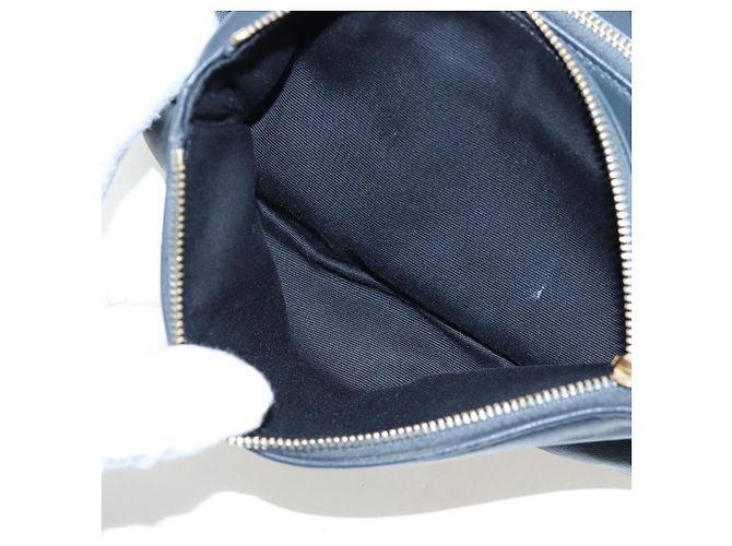 SAINT LAURENT Borsa a tracolla con catena Cassandra Angie in pelle Navy Gold Auth 193424M D'oro Blu navy - vista 23