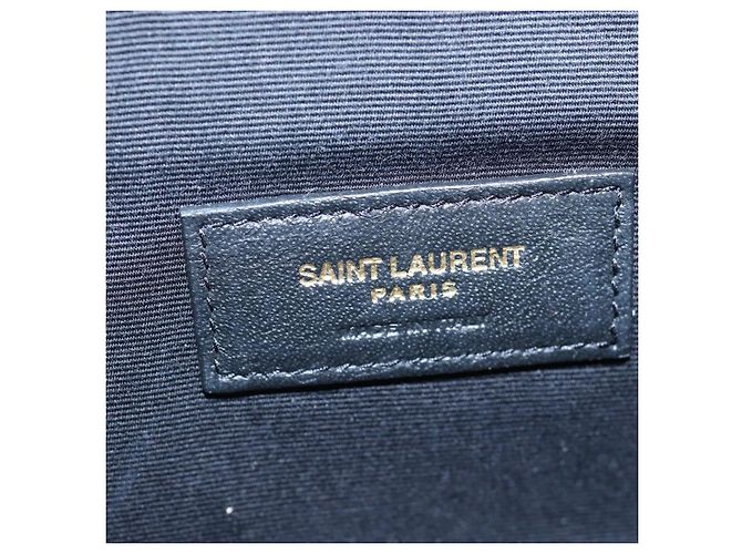 SAINT LAURENT Borsa a tracolla con catena Cassandra Angie in pelle Navy Gold Auth 193424M D'oro Blu navy - vista 25