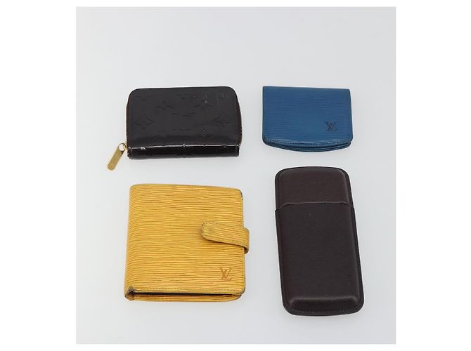 LOUIS VUITTON Monogram Epi LV Taiga Leather 7 Set Blue Yellow Brown Auth BA14542 Marrone Giallo Monogramma - vista 15