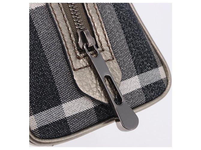 Borsa a mano BURBERRY Nova Check Canvas Gray Auth 196772V Marrone - vista 10