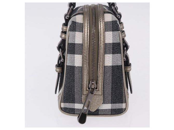 Borsa a mano BURBERRY Nova Check Canvas Gray Auth 196772V Marrone - vista 4