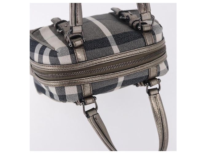 Borsa a mano BURBERRY Nova Check Canvas Gray Auth 196772V Marrone - vista 6