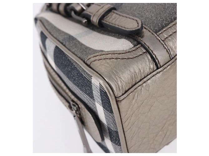 Borsa a mano BURBERRY Nova Check Canvas Gray Auth 196772V Marrone - vista 9
