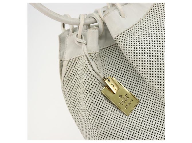Borsa a tracolla GUCCI in tela Micro GG e pelle Bianca 90644 Auth 195055 Bianco - vista 17