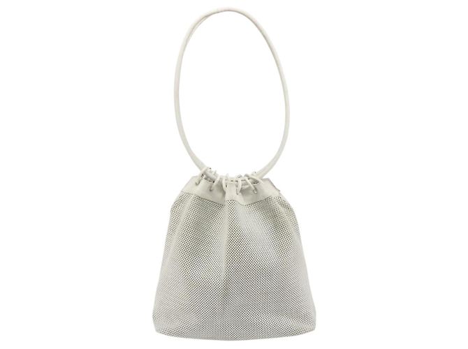 Borsa a tracolla GUCCI in tela Micro GG e pelle Bianca 90644 Auth 195055 Bianco - vista 2