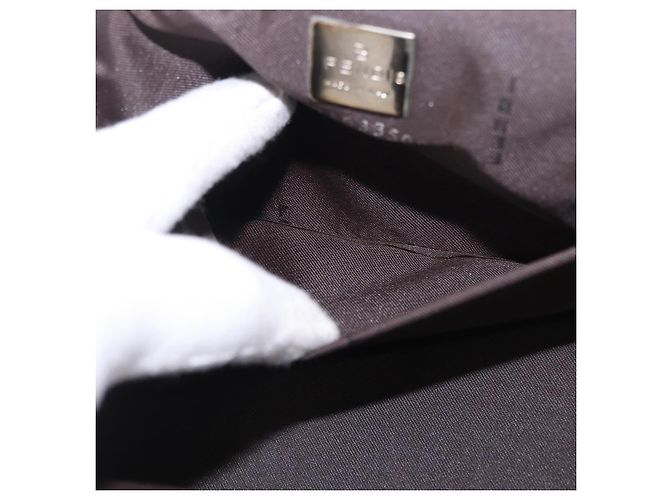 Borsa a mano FENDI Zucca Canvas Mamma Baguette Marrone Argento Auth 195795V - vista 24