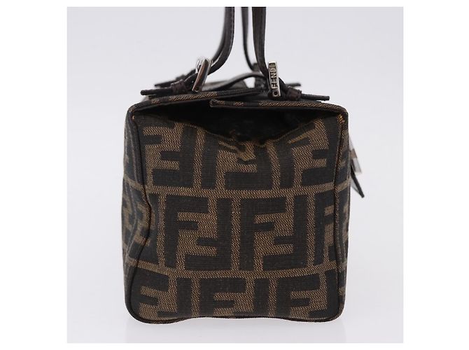 Borsa a mano FENDI Zucca Canvas Mamma Baguette Marrone Argento Auth 195795V - vista 4