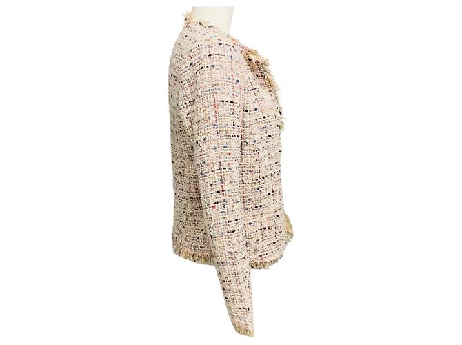 Iro Blush Pink Multi Shavadispe Tweed-Jacke mit offener Front - Ansicht 2