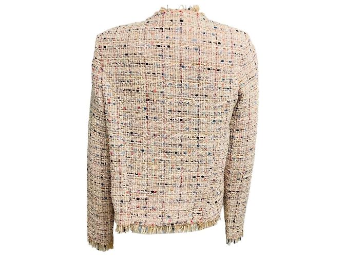 Iro Blush Pink Multi Shavadispe Tweed-Jacke mit offener Front - Ansicht 3