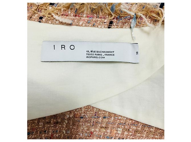 Iro Blush Pink Multi Shavadispe Tweed-Jacke mit offener Front - Ansicht 4