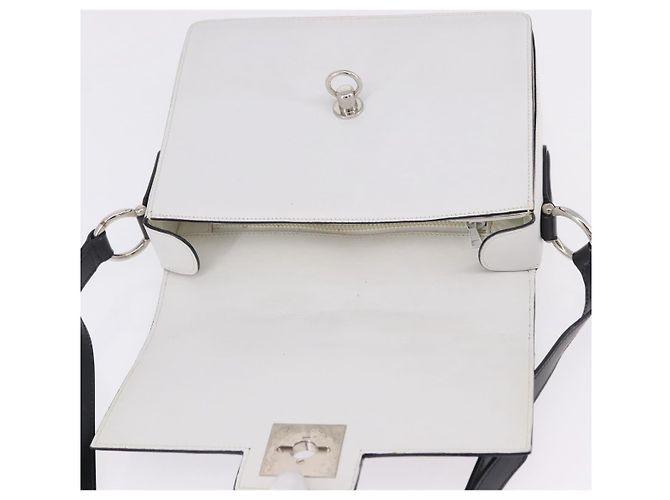 Céline Borsa a tracolla CELINE in pelle Nero Bianco Auth ka5694A - vista 18