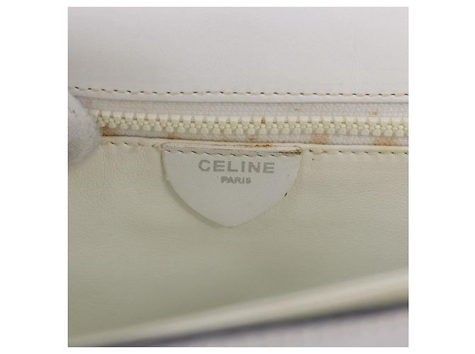 Céline Borsa a tracolla CELINE in pelle Nero Bianco Auth ka5694A - vista 19