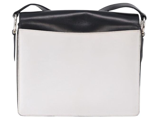 Céline Borsa a tracolla CELINE in pelle Nero Bianco Auth ka5694A - vista 2